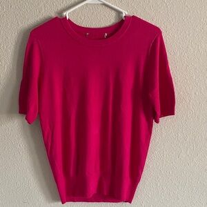 Vibrant Pink Short Sleeve Sweater